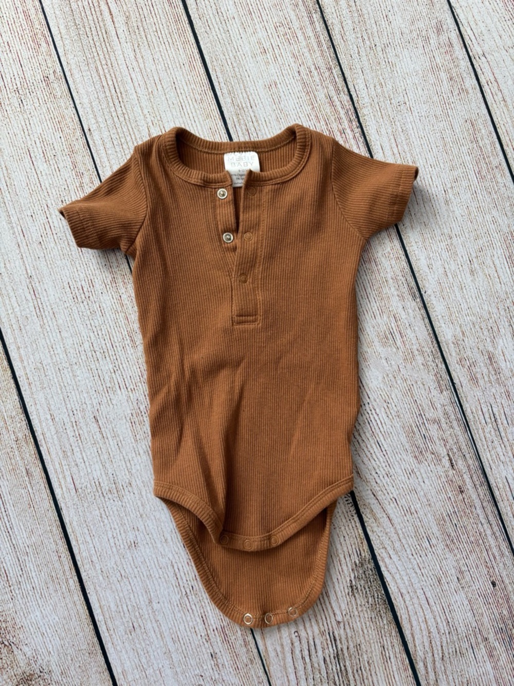 Mebie Baby Organic Cotton  Ribbed Short-Sleeve Bodysuit